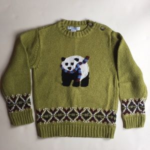 Janie and Jack panda bear sweater size 4T